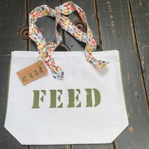 FEED Canvas Bag with Floral Fabric Strap